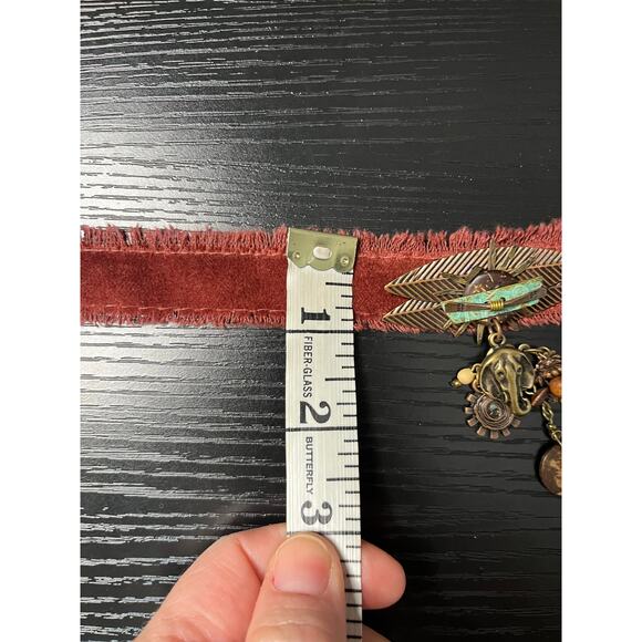 Handmade Upcycled African-Inspired Brooch Pendant Choker Necklace - Picture 6 of 7